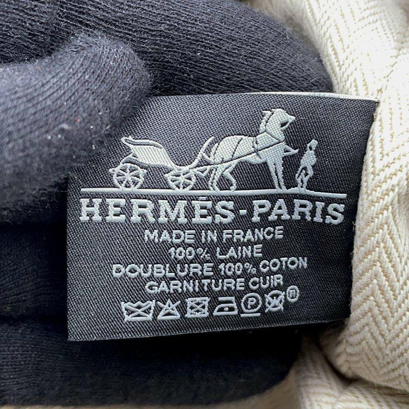 エルメス ポーチ ブリッド・ア・ブラック オ・カレ PM ヴェールフォレ/ベルフォーレ/シルバー金具 ウール HERMES