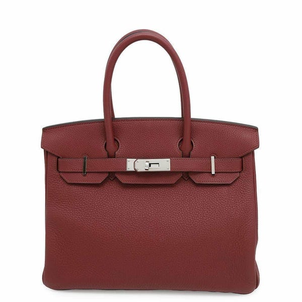 エルメス バーキン30 ルージュグレナ/シルバー金具 トゴ W刻印 HERMES Birkin ハンドバッグ