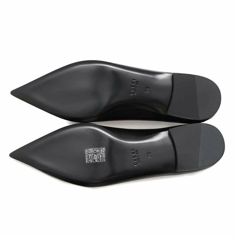 グッチ パンプス ホースビット付き フラットバレエシューズ レディースサイズ39 787776 GUCCI 靴 黒
