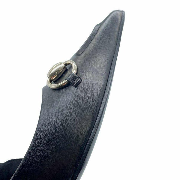 グッチ パンプス ホースビット付き フラットバレエシューズ レディースサイズ39 787776 GUCCI 靴 黒