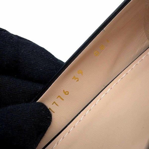 グッチ パンプス ホースビット付き フラットバレエシューズ レディースサイズ39 787776 GUCCI 靴 黒