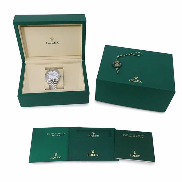 ロレックス デイトジャスト41 ランダムシリアル ルーレット 126300 ROLEX 腕時計 白文字盤 ローマン