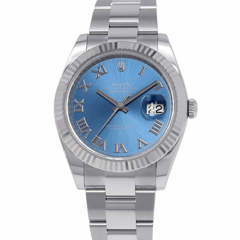 ロレックス デイトジャスト41 SS/K18WG 126334 ROLEX 腕時計 アズーロ ブルー文字盤 ローマン