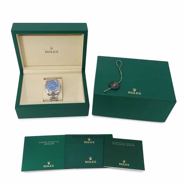 ロレックス デイトジャスト41 SS/K18WG 126334 ROLEX 腕時計 アズーロ ブルー文字盤 ローマン