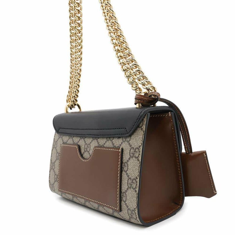 グッチ チェーンショルダーバッグ GGスプリーム パドロック スモール 409487 GUCCI 黒