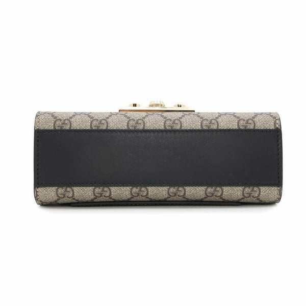グッチ チェーンショルダーバッグ GGスプリーム パドロック スモール 409487 GUCCI 黒