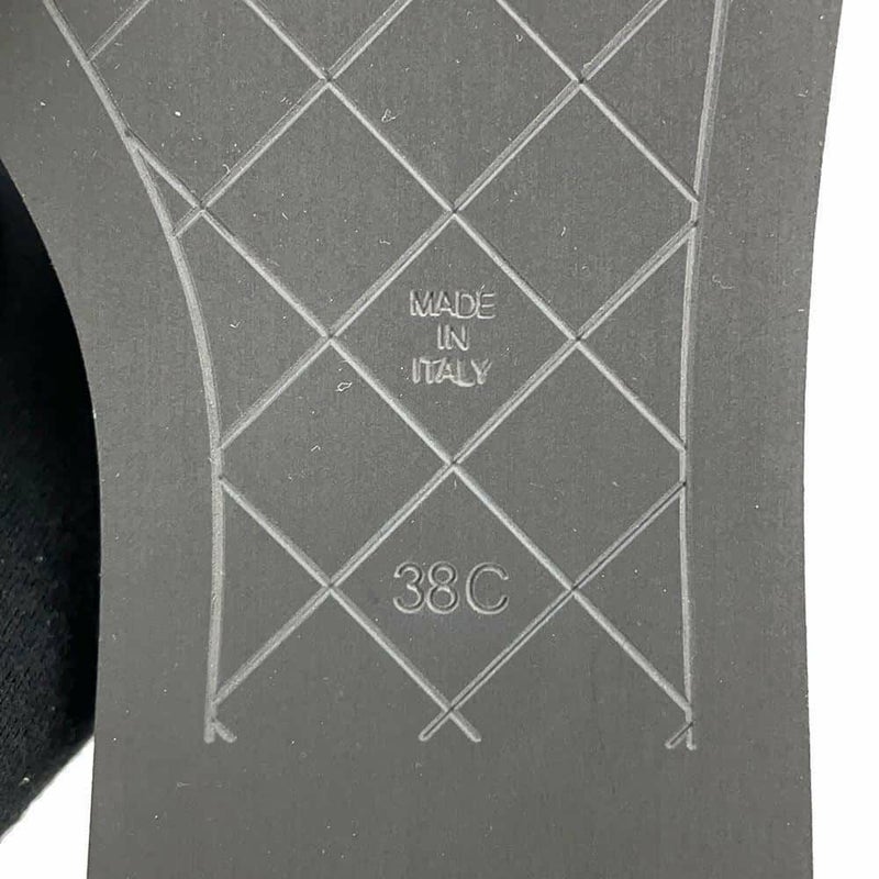 シャネル サンダル ココマーク マトラッセ ウェッジソール ラムスキン レディースサイズ38C G39918 CHANEL 靴 黒