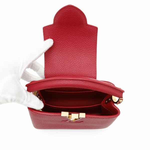 ルイヴィトン ハンドバッグ トリヨンレザー カプシーヌMINI M56845 2way レッド