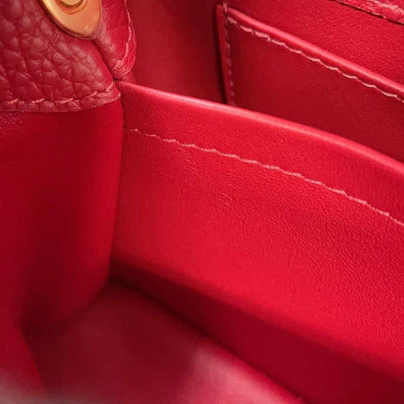 ルイヴィトン ハンドバッグ トリヨンレザー カプシーヌMINI M56845 2way レッド