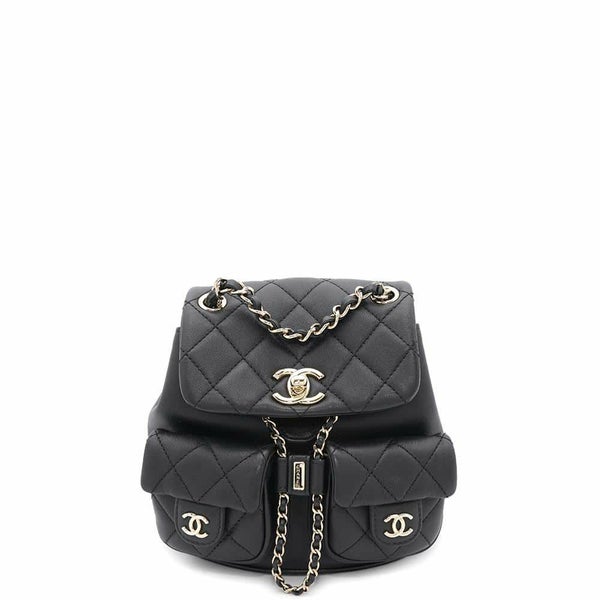 シャネル リュック マトラッセ ココマーク スモール ラムスキン AS3787 CHANEL バックパック 黒