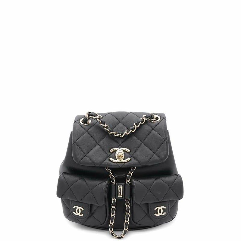 シャネル リュック マトラッセ ココマーク スモール ラムスキン AS3787 CHANEL バックパック 黒