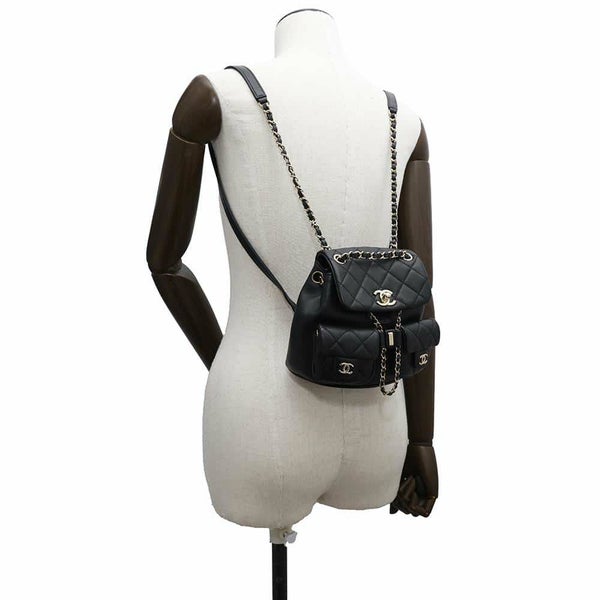 シャネル リュック マトラッセ ココマーク スモール ラムスキン AS3787 CHANEL バックパック 黒