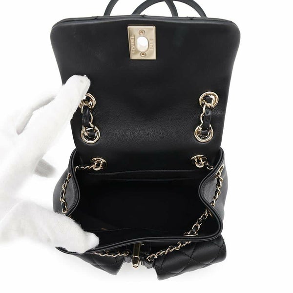シャネル リュック マトラッセ ココマーク スモール ラムスキン AS3787 CHANEL バックパック 黒