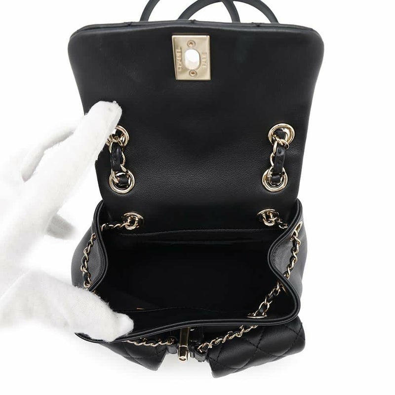 シャネル リュック マトラッセ ココマーク スモール ラムスキン AS3787 CHANEL バックパック 黒
