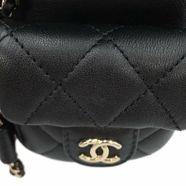 シャネル リュック マトラッセ ココマーク スモール ラムスキン AS3787 CHANEL バックパック 黒