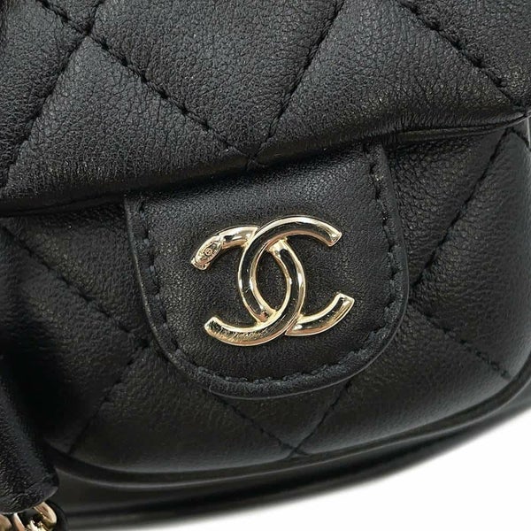 シャネル リュック マトラッセ ココマーク スモール ラムスキン AS3787 CHANEL バックパック 黒