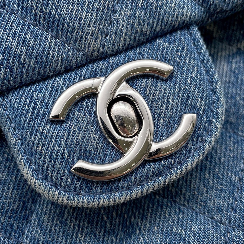 シャネル チェーンショルダーバッグ ココマーク マトラッセ デニム CHANEL バッグ