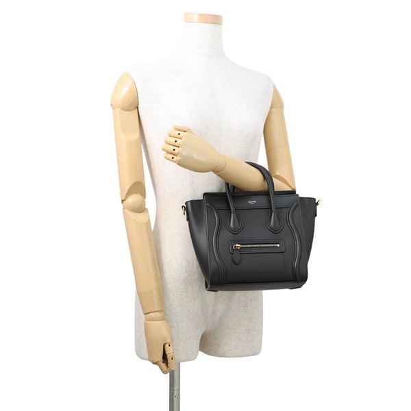 セリーヌ ハンドバッグ ラゲージ ナノショッパー 189243 CELINE バッグ 2wayショルダーバッグ 黒