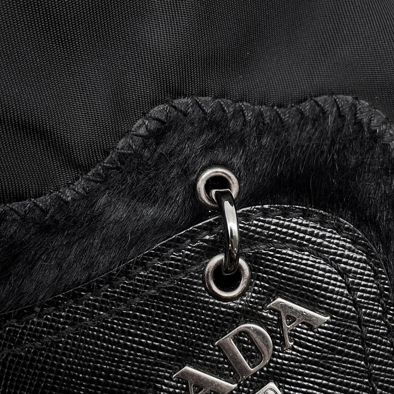 プラダ ショルダーバッグ キマイラ トライアングルロゴ ナイロン メタル PRADA バッグ 黒