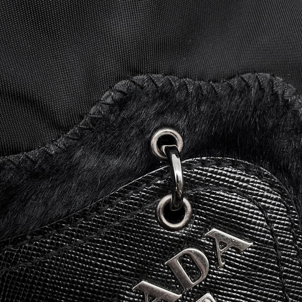 プラダ ショルダーバッグ キマイラ トライアングルロゴ ナイロン メタル PRADA バッグ 黒