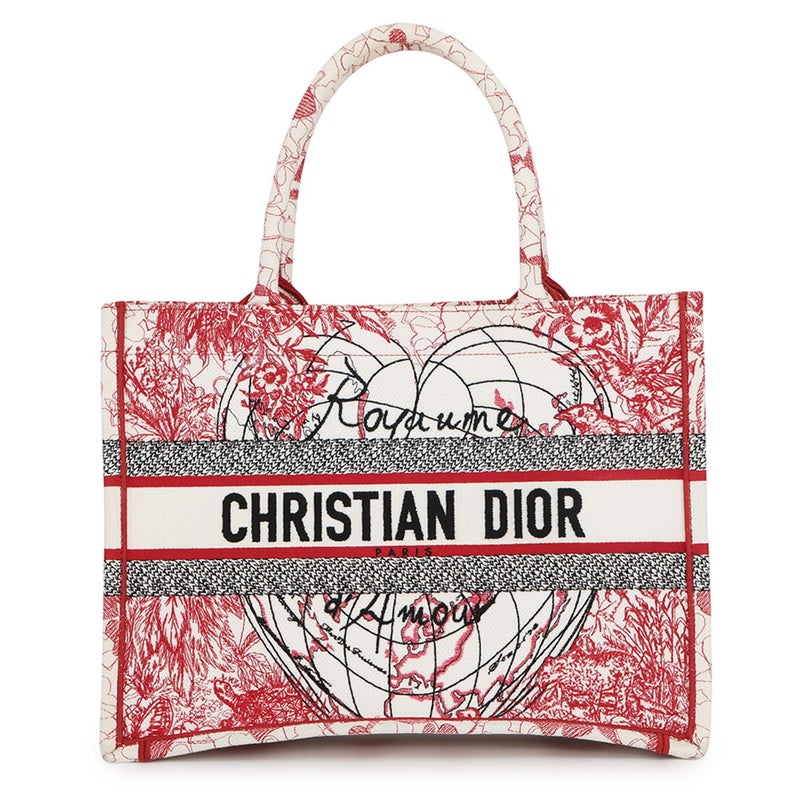 クリスチャン・ディオール トートバッグ ブックトート 地図 ハート ミディアム キャンバス Christian Dior バッグ