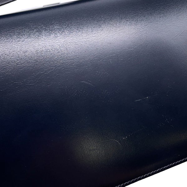 エルメス ショルダーバッグ リング バッグ ネイビー/ゴールド金具 ボックスカーフ 〇R刻印 HERMES バッグ