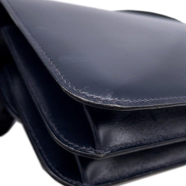 エルメス ショルダーバッグ リング バッグ ネイビー/ゴールド金具 ボックスカーフ 〇R刻印 HERMES バッグ