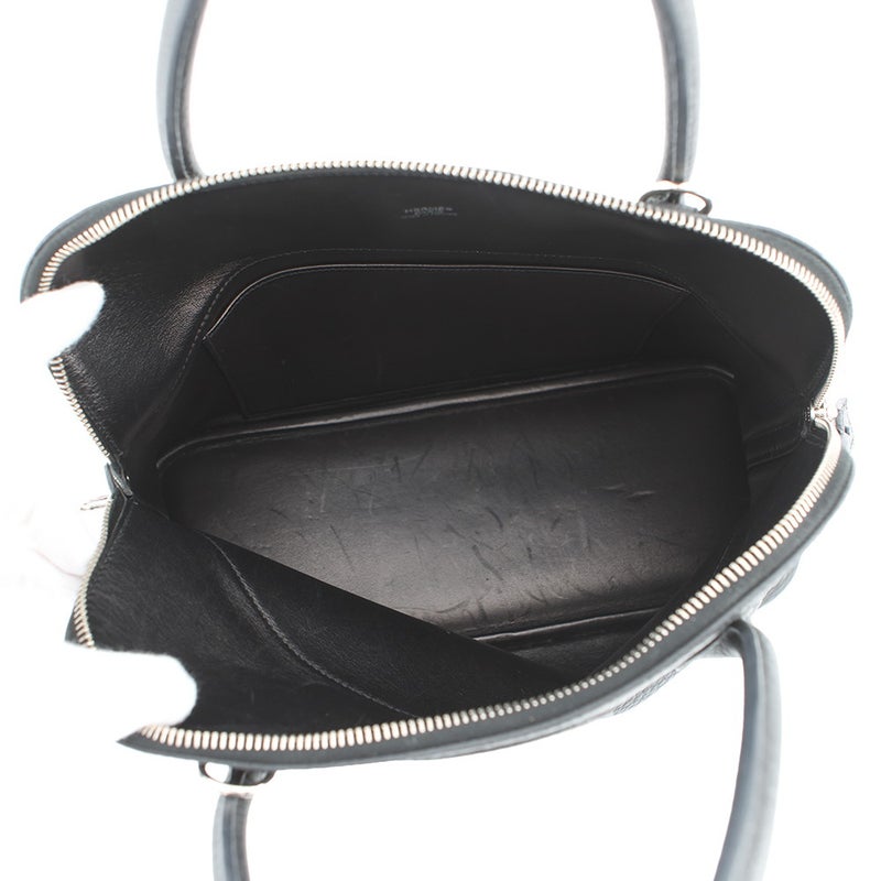 エルメス ハンドバッグ ボリード31 ブラック/シルバー金具 フィヨルド □L刻印 ２wayショルダー 黒
