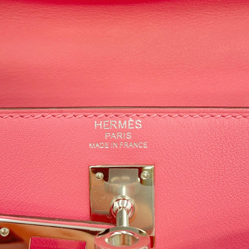 エルメス ハンドバッグ ケリー25 内縫い ローズアザレ/シルバー金具 スイフト D刻印 HERMES 2wayバッグ