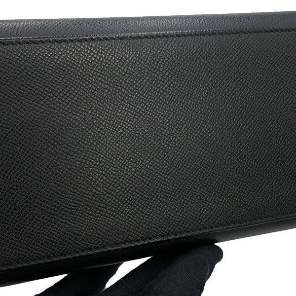 エルメス ハンドバッグ ケリー28 外縫い ブラック/シルバー金具 エプソン W刻印 HERMES Kelly 2wayバッグ 黒