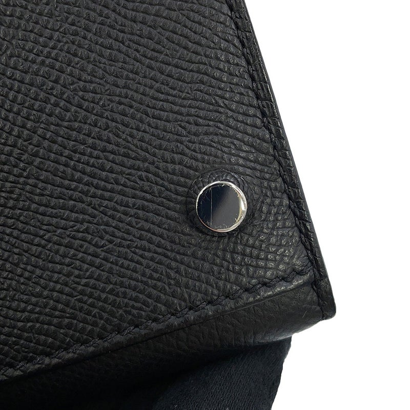 エルメス ハンドバッグ ケリー28 外縫い ブラック/シルバー金具 エプソン W刻印 HERMES Kelly 2wayバッグ 黒