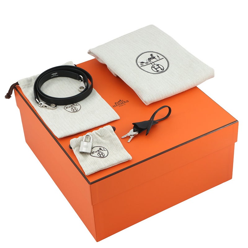 エルメス ハンドバッグ ケリー28 外縫い ブラック/シルバー金具 エプソン W刻印 HERMES Kelly 2wayバッグ 黒