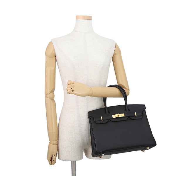 エルメス バーキン30 ブラック/ゴールド金具 トゴ K刻印 HERMES Birkin ハンドバッグ 黒