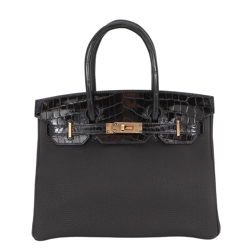 エルメス バーキン30 タッチ ブラック/ピンクゴールド金具 トゴ/ニロティカスシャイン Y刻印 HERMES Birkin ハンドバッグ