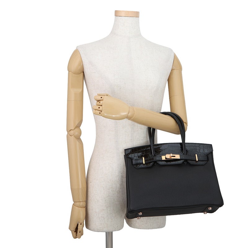 エルメス バーキン30 タッチ ブラック/ピンクゴールド金具 トゴ/ニロティカスシャイン Y刻印 HERMES Birkin ハンドバッグ