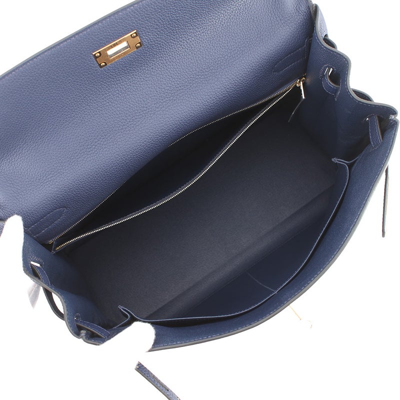 エルメス ハンドバッグ ケリー35 内縫い ブルーネイビー/ゴールド金具 トゴ B刻印 HERMES Kelly 2wayバッグ