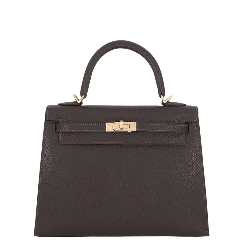 エルメス ハンドバッグ ケリー25 外縫い ベブラン/シャンパンゴールド金具 エプソン K刻印 HERMES Kelly 2wayバッグ