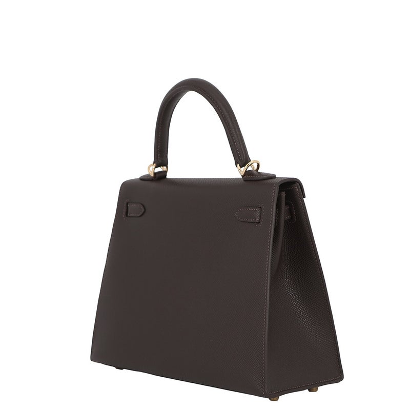 エルメス ハンドバッグ ケリー25 外縫い ベブラン/シャンパンゴールド金具 エプソン K刻印 HERMES Kelly 2wayバッグ