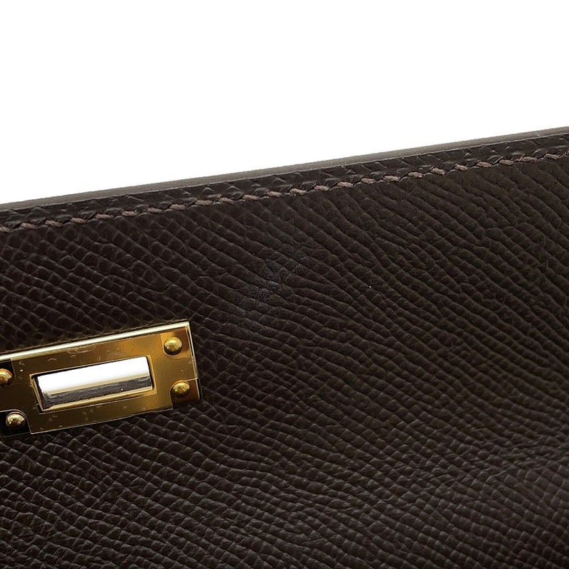 エルメス ハンドバッグ ケリー25 外縫い ベブラン/シャンパンゴールド金具 エプソン K刻印 HERMES Kelly 2wayバッグ