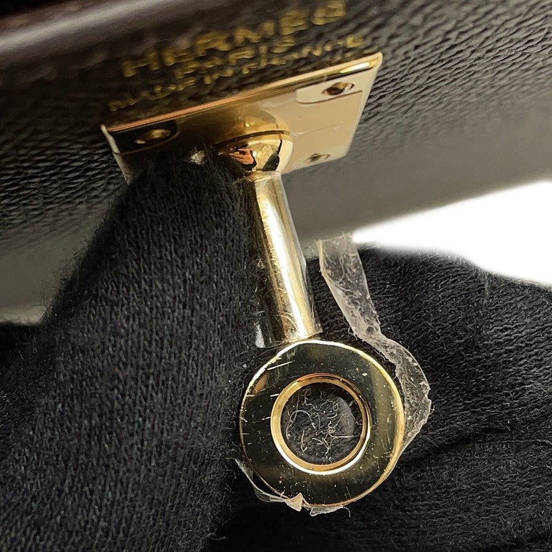 エルメス ハンドバッグ ケリー25 外縫い ベブラン/シャンパンゴールド金具 エプソン K刻印 HERMES Kelly 2wayバッグ