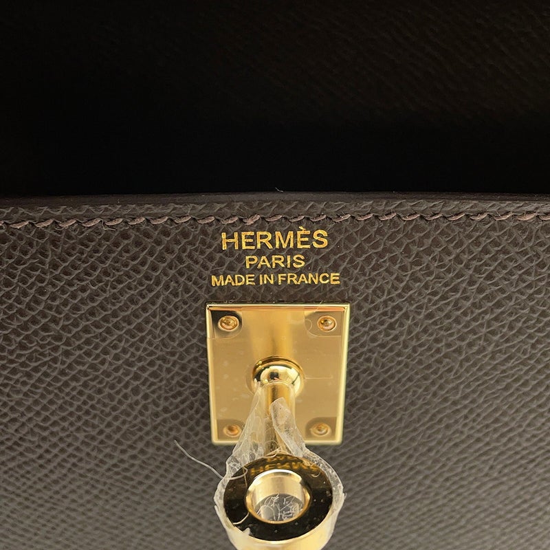 エルメス ハンドバッグ ケリー25 外縫い ベブラン/シャンパンゴールド金具 エプソン K刻印 HERMES Kelly 2wayバッグ