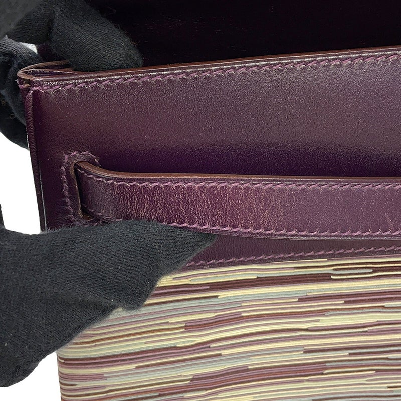 エルメス ハンドバッグ ケリー32 内縫い レザン/マルチカラー/シルバー金具 ヴィブラート/ボックスカーフ □J刻印 HERMES 2way