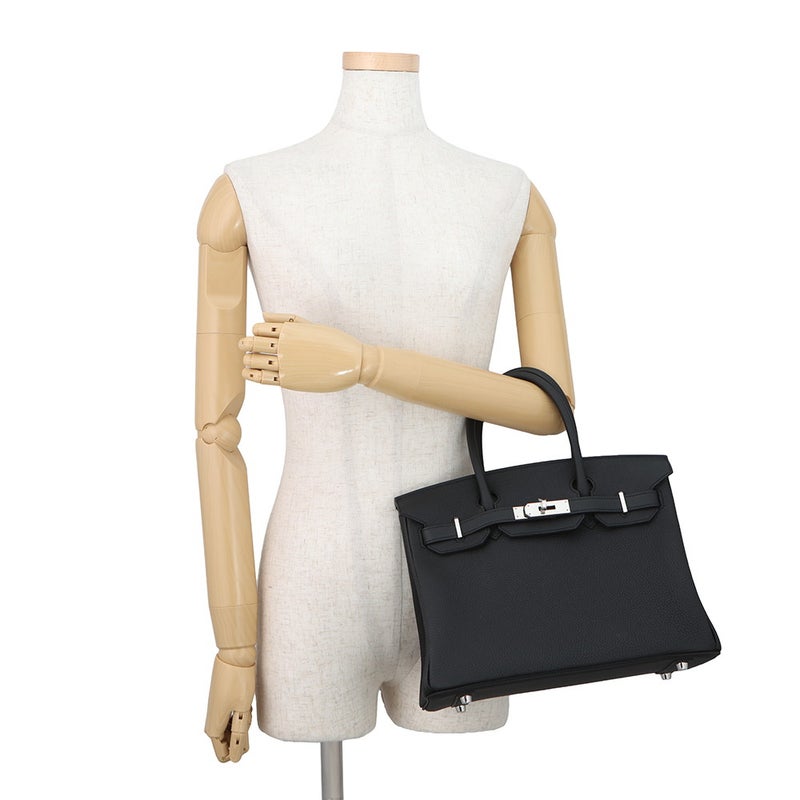 エルメス バーキン30 ブラック/シルバー金具 トゴ G刻印 HERMES Birkin ハンドバッグ