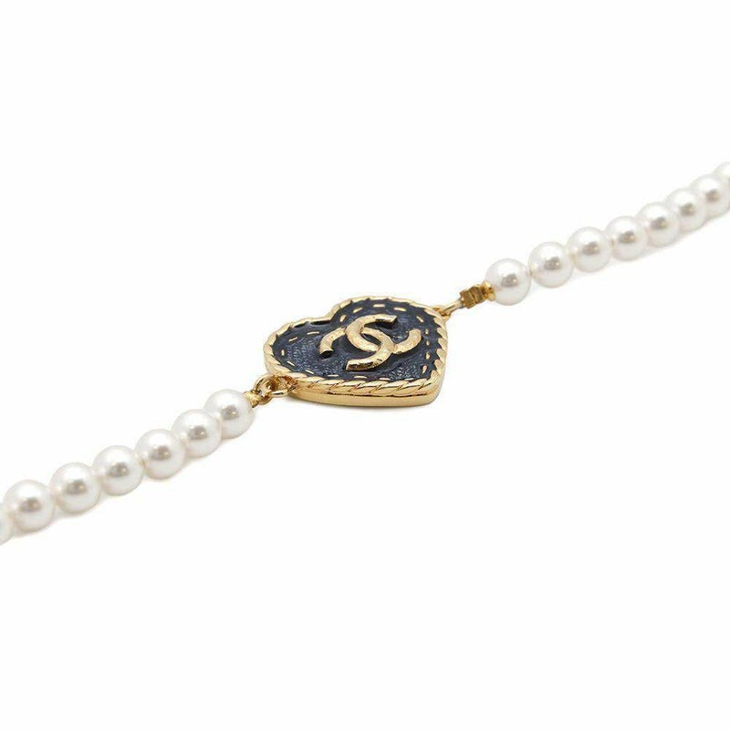 シャネル チョーカー ココマーク ハートモチーフ フェイクパール I24P ABC711 CHANEL アクセサリー ネックレス