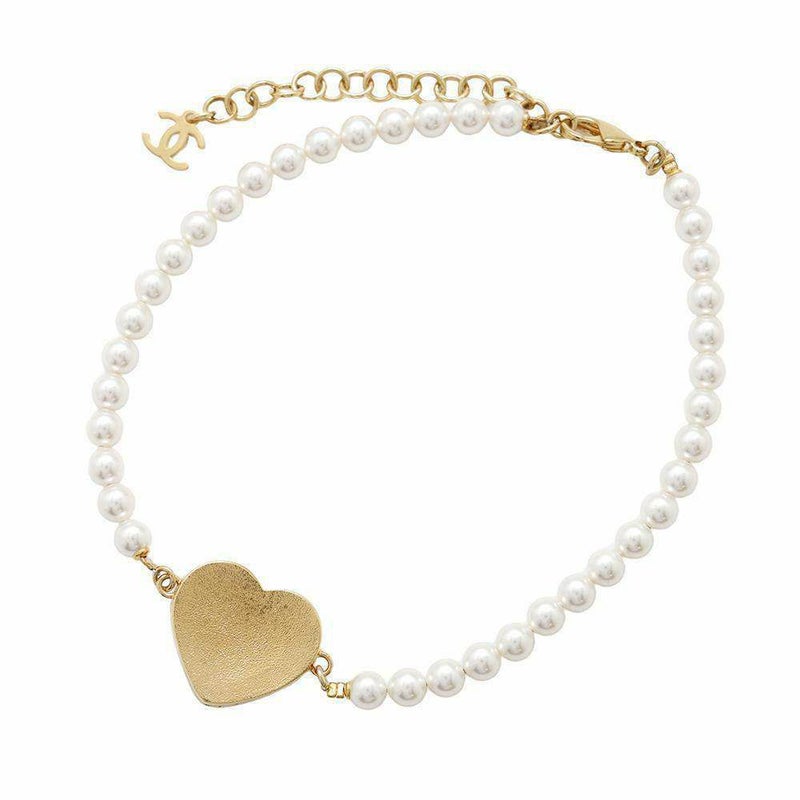 シャネル チョーカー ココマーク ハートモチーフ フェイクパール I24P ABC711 CHANEL アクセサリー ネックレス