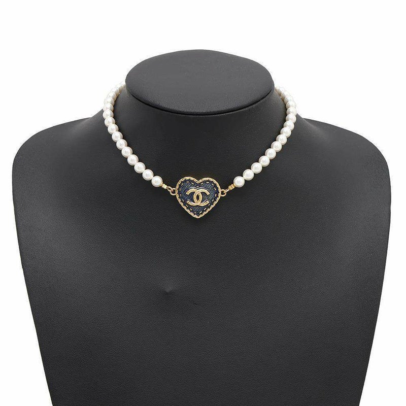 シャネル チョーカー ココマーク ハートモチーフ フェイクパール I24P ABC711 CHANEL アクセサリー ネックレス