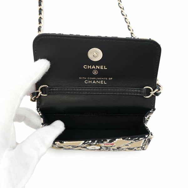 シャネル ノベルティ マトラッセ ココマーク イヤーエンドギフト チェッカーフラッグ プリント キャンバス ミニバッグ 非売品