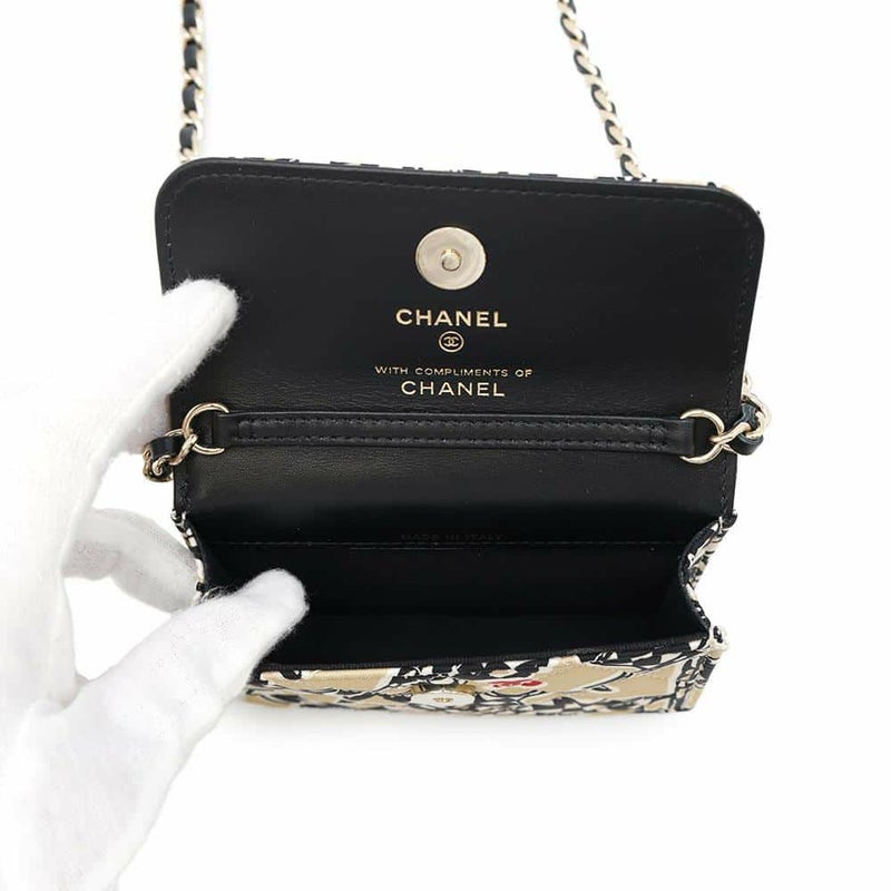 シャネル ノベルティ マトラッセ ココマーク イヤーエンドギフト チェッカーフラッグ プリント キャンバス ミニバッグ 非売品