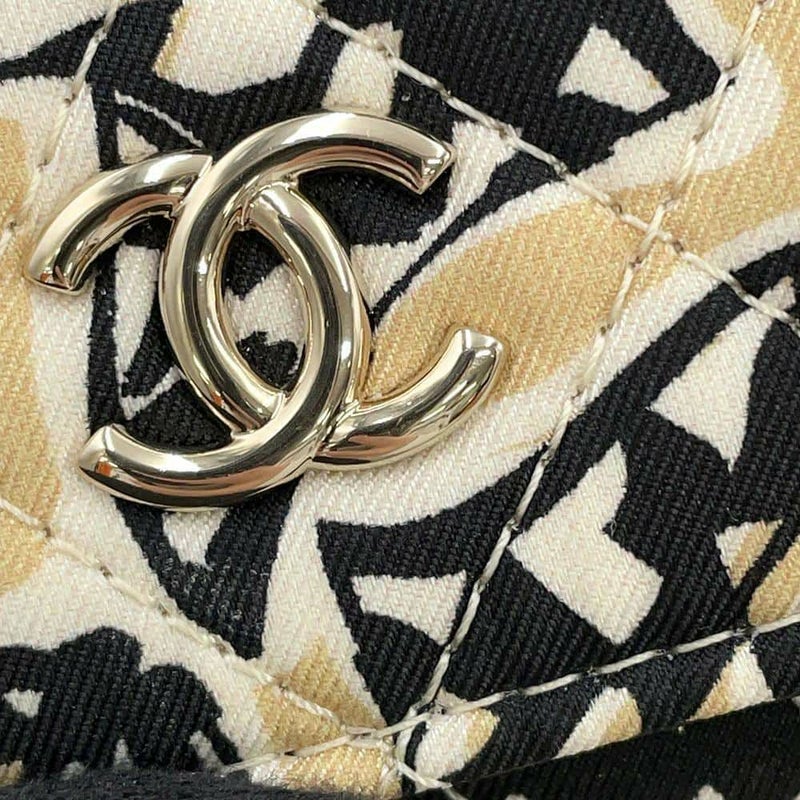 シャネル ノベルティ マトラッセ ココマーク イヤーエンドギフト チェッカーフラッグ プリント キャンバス ミニバッグ 非売品