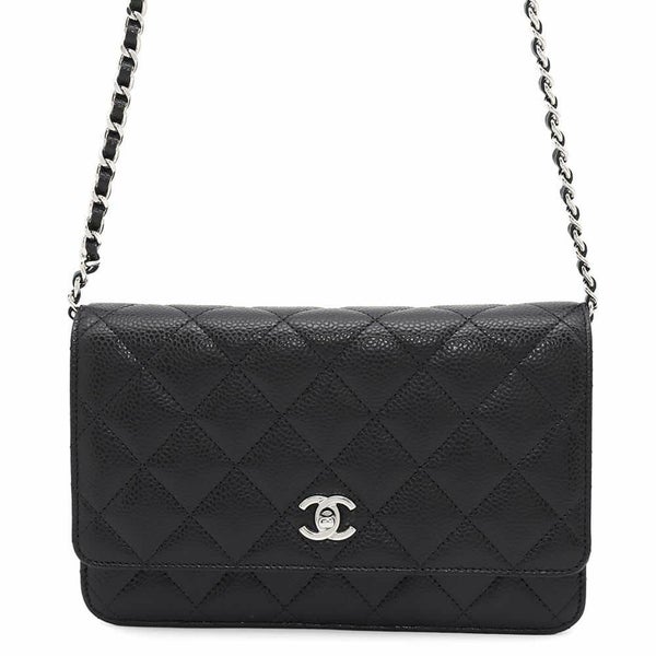 シャネル チェーンウォレット マトラッセ ココマーク キャビアスキン AP4241 CHANEL 財布 黒